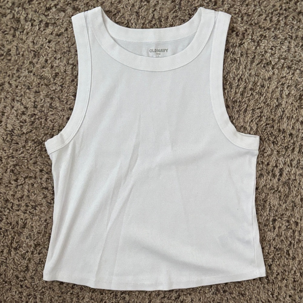 Old Navy Ribbed White Tank Top